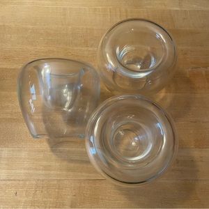 Set of 3 Glass Floating Candle Holders